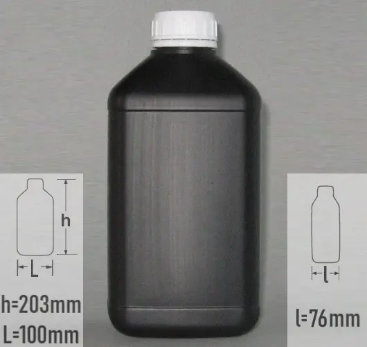 Sticla plastic 1 litru (1000ml) culoare negru cu capac cu autosigilare alb